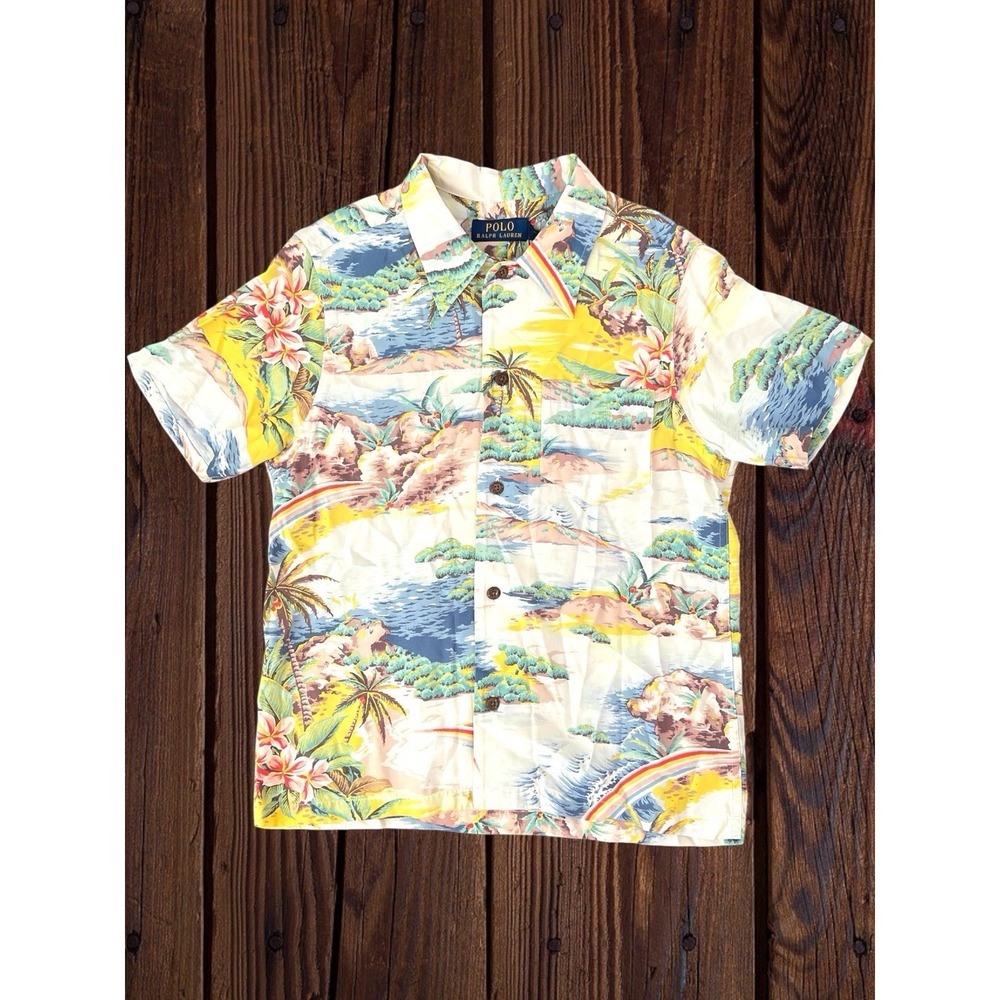 Polo Ralph Lauren Camp Shirt Mens S Palm Trees Hawaiian 100% Viscose NWT $125